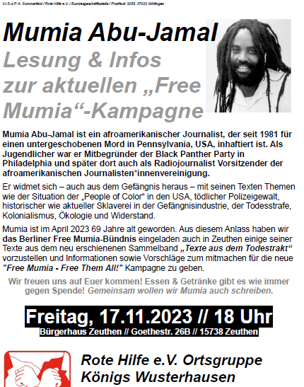 Lesung und Infoveranstaltung in Koenig Wusterhausen 17.11.2023